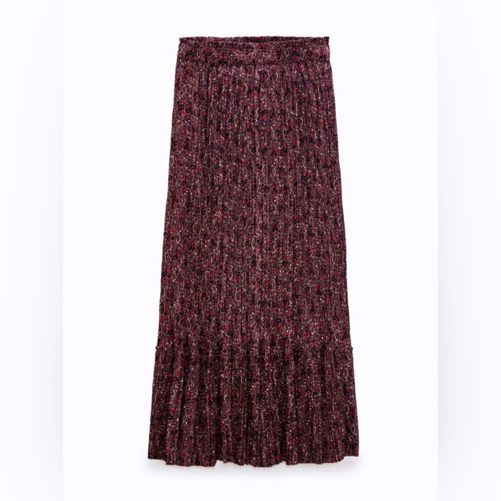 Zara printed pleated skirt Small